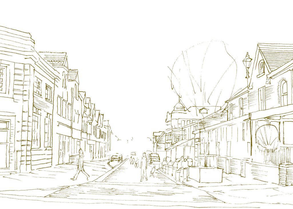 Shaw Road Heaton Moor sketch