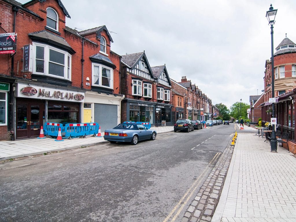 Shaw Road pavement widening and streetscape improvements using conservation flags, tree pits