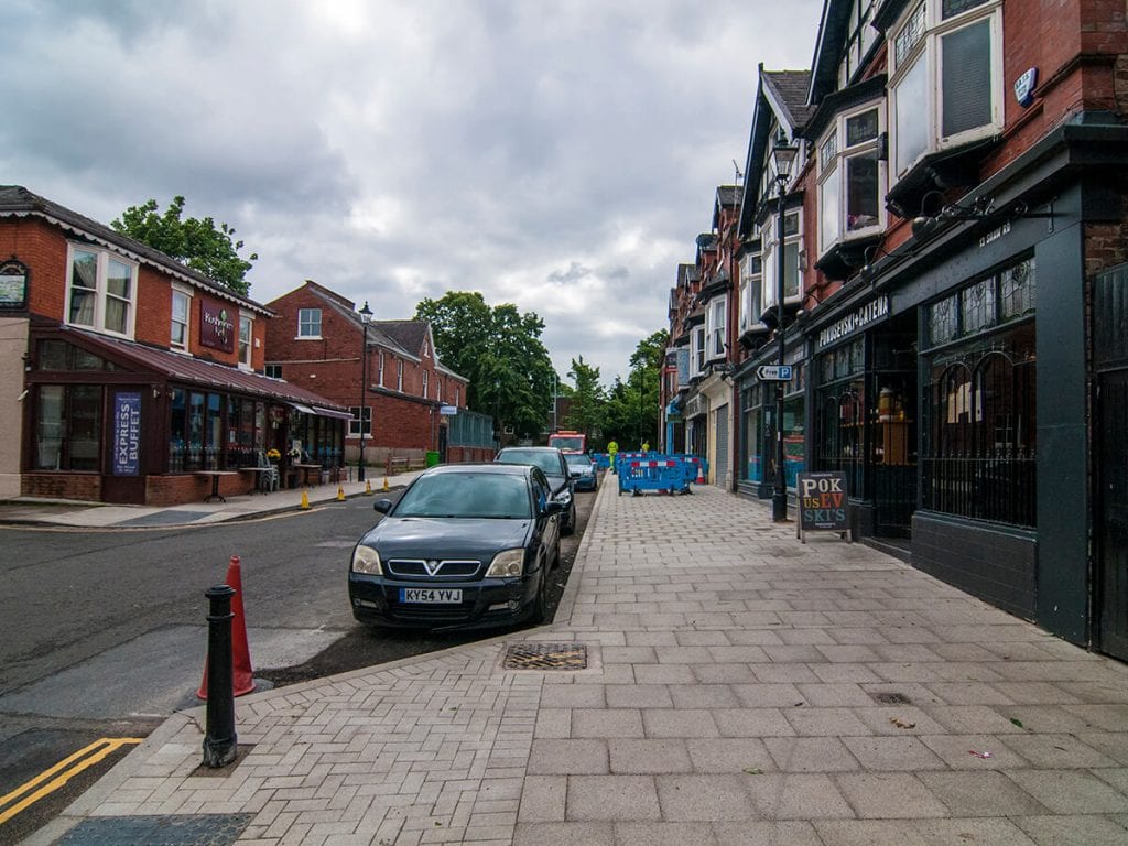 Shaw Road pavement widening and streetscape improvements using conservation flags, tree pits