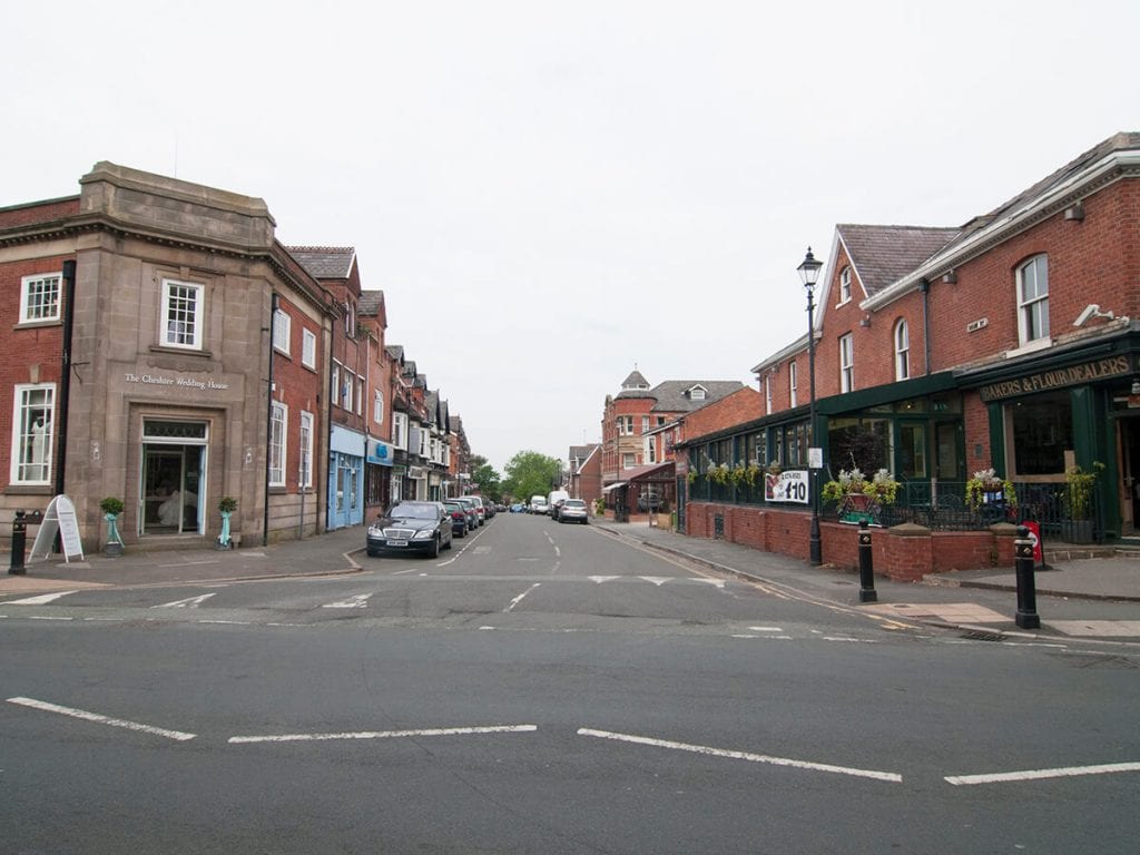 View of Shaw Road before street realignment.