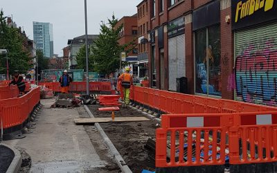 STEVENSON SQUARE, MANCHESTER PUBLIC REALM AND SUDS BUILD TAKING SHAPE