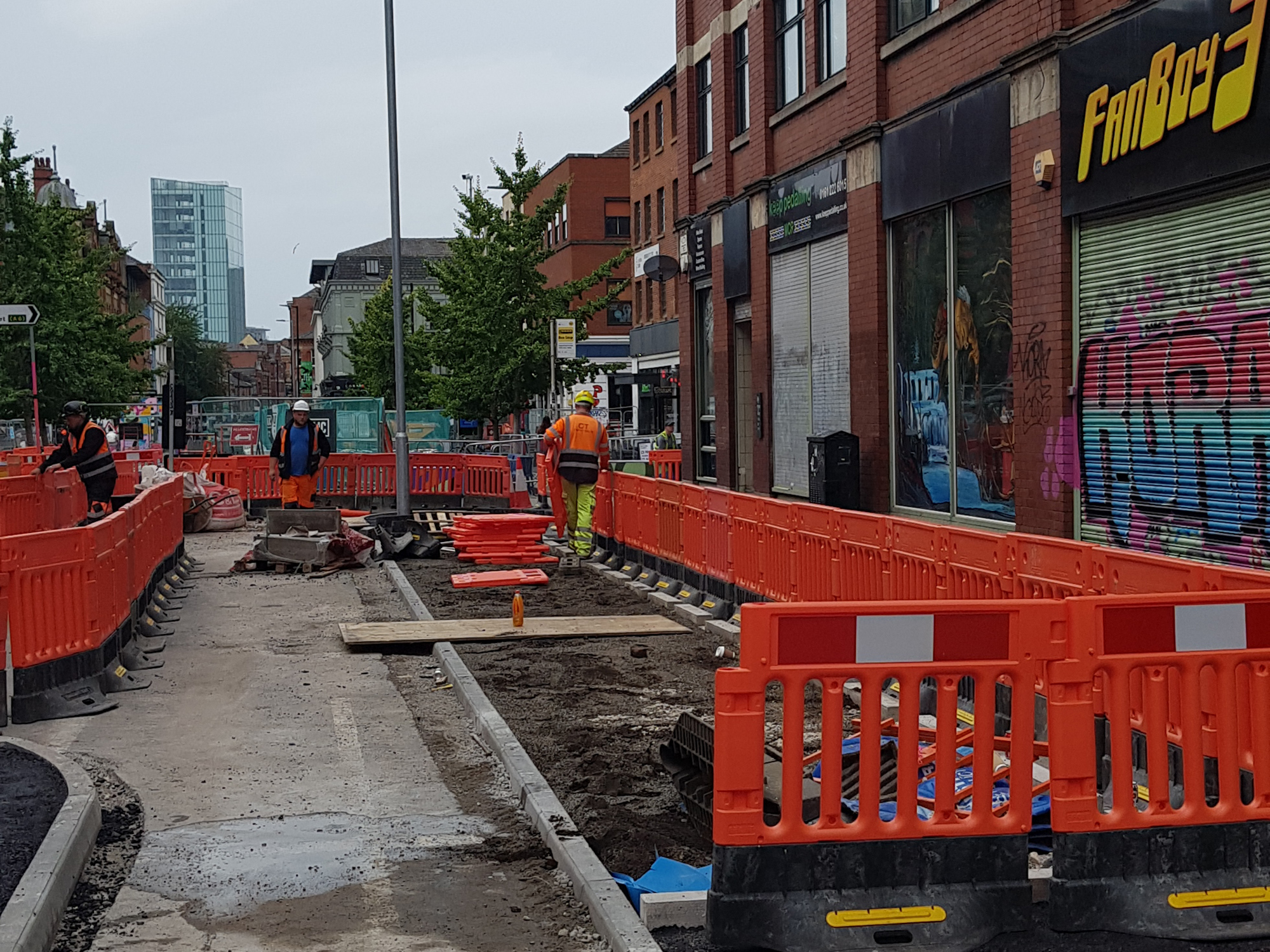 Stevenson Square construction and rain garden