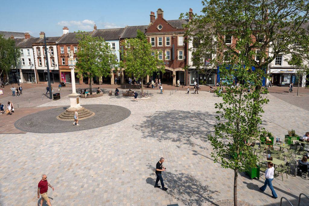 aerial view of Carlisle Market Square