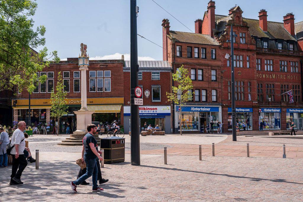 Carlisle Market Cross and Crown and Mitre Hotel